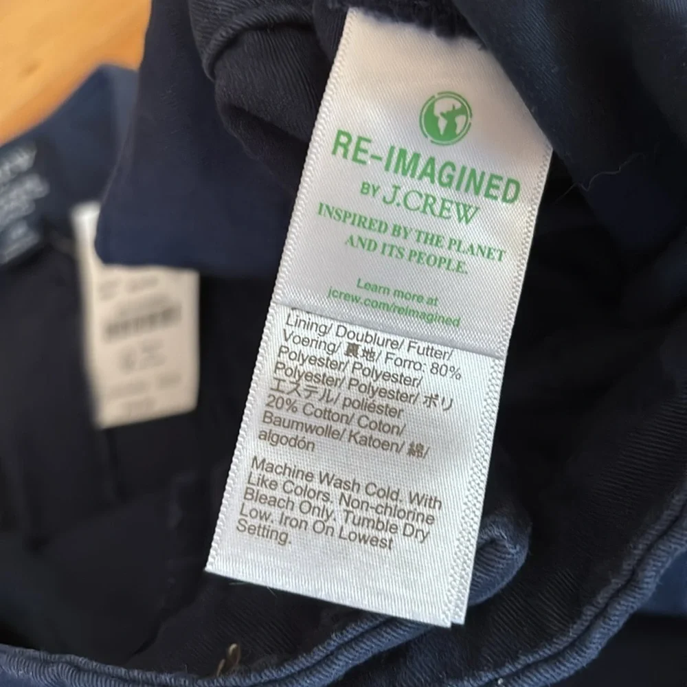 J Crew factory girlfriend high-rise chino navy blue size 16 flat front w/pockets - Picture 3 of 8